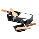 Käse-Raclette-Set mit Holzgriff – Faltbarer Käsegrill, Antihaft-Fonduegrill | Mehrzweckgrill, Raclette-Kochgerät, Tisch-Käsekocher, Schweizer Raclette-Grill