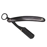 Gatuida Faltbarer Manueller Rasiermesser Halter für Bart und Haarschneiden Multifunktionaler Vintage Rasierer Klinge Ergonomischer Griff für Glattes Rasieren im Salon Hause