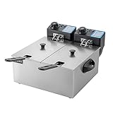 Kommerzielles Fritteusenfett mit Abdeckung, elektrisches Arbeitsplattenrestaurant, Edelstahlkorb, leicht zu reinigender Ölkorb, einstellbare Temperaturregelung, 4L / 8L.