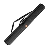 KESOTO Angelrutentasche Rutenfutteral Transporttasche Angelzubehörtasche Gerätesack Aus Segeltuch mit Seitentaschen für Outdoor Aktivitäten Und Den Sicheren, Schwarz