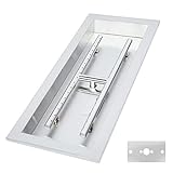 GASPRO 61 x 20,3 cm große Drop-In-Feuerstelle und Brenner, Erdgas- und Propangas-Feuerstelle mit H-Brenner, robuster Edelstahl 304, Montageplatten im Lieferumfang enthalten