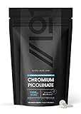 Chromium Picolinate 1000mcg with BioPerine® - Blood Sugar + Metabolism Support – Made with BioPerine – Non GMO, Gluten Free, Halal – 180 Vegan Tablets