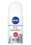 NIVEA Dry Comfort Deo Roll-On (50 ml), zuverlässiges Anti-Transpirant mit Mineralien für ein trockenes Hautgefühl, mit 72h Schutz und Dual-Active-Formel
