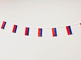 Russische Flagge, 40 Stück, Russische Flagge, Russland Girlande 11,4 m, Russland, Nationalflagge Europäische Flaggen 14 x 21 cm für Gartenbar-Dekorationen (Russland)