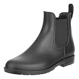 RL24 - Jodhpur Gummistiefeletten Basicline – Gummistiefel Damen & Herren – wasserdichte Stiefeletten mit Elastikeinsätzen – Regenstiefeletten in schwarz – Chelsea Boots in Größe 37
