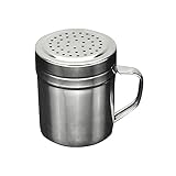 Edelstahl Pulverstreuer mit und feinmaschigem Multifunktions Pulversieb für Outdoor BBQ Gewürzflasche Puderzucker Streudose Groß (Silver One Size)