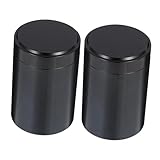 Ciieeo 2st Teedose Grüne Kanister Bulk-gläser Teehalter Container Schwarze Gläser Behälter Für Kaffeesatz Stopper Minibehälter Krug Siegel Aluminium Legierung Black