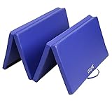 CCLIFE Turnmatte Weichbodenmatte Klappbar für zuhause Fitnessmatte Gymnastikmatte Rutschfeste Sportmatte Spielmatte, Farbe:Blau