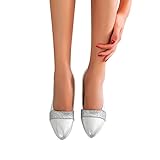 Hohe-Schuhe Damen Mit Absatz Damensandalen Sommer Elegant Und Bequem Geschlossene Silberne Schuhe Stöckelschuhe Damenschuhe Party Damen Sommer Riemchenpumps Silber 38