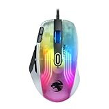 Roccat Kone XP - Gaming-Maus mit 3D-Beleuchtung und optischem Sensor mit 19.000DPI, Krystal 4D-Mausrad, Multi-Button-Funktionalität und AIMO RGB-Beleuchtung, weiß