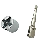 Scherenwagenheber-Adapter, rostbeständiges Stecknusswerkzeug, tragbarer Wagenheber-Bohrer-Adapter für Reifenwechsel, Anhänger, Abschleppen, Bau, , Auto-Reparatur, Nivellierung, Boondocking