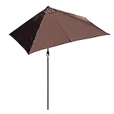 Rechteckiger Gartenschirm - Platzsparender Balkon Halbschirm, Stabiler Wand-Sonnenschirm für Veranda & Fenster mit Easy Crank System