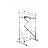 Arbeitsbühne Gerüst Teleskopgerüst aus Aluminiumlegierung, Hebeleiter, klappbare Mobile Kletterleiter, Hubarbeitsbühnenleiter(F)