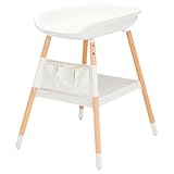 Fillikid Wickeltisch Exclusiv | Mobiler Wickeltisch | Wickelkommode mit Wickelauflage | Wickelkombination, Herausnehmbare Abwischbare Auflage, Praktische Seitliche Ablage, Holzbeine für Stabilität