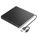 Amicool External DVD Drive, USB 3.0 Type-C CD DVD +/-RW Optical Drive USB C Burner Slim CD/DVD ROM Rewriter Writer Reader Portable for PC Laptop Desktop MacBook Mac Windows 7/8.1/10 Linux OS Apple