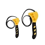 DIYEAH 2 Stück Filterschlüssel Halbmondschlüssel Ölwechselschlüssel einstellbar Gummibandschlüssel Gummifilter für die Autoreparatur Konstruktionsmast Kunststoff pp Yellow