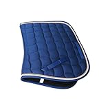 Dressur Sattelpad 25.59x19.69 Zoll | Sattelpolster Pferdepolster Sattelkissen Baumwollgefüllt Stoßdämpfend Elastisch Blau Rot Für Wanderreiten Unterricht Elastische Rückenentlastung