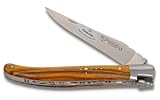 Laguiole en Aubrac Taschenmesser - 12cm Griff Pistazie - Klinge Backen satiniert - Messer Frankreich