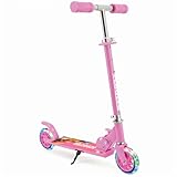 ThleeWay Klappbarer Tretroller für Kinder im Alter von 3-5 Jahren, 2 LED-Blitzräder, Kickscooter mit 3 Stufen verstellbarem Lenker, leichter Sport-Scooter für Mädchen und Jungen (Rosarot)