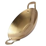 MUCKLILY Kochtopf mit Doppelgriff Gehämmert Hotpot Pfanne für Koreanische Hochtemperaturbeständig für Meeresfrüchte und Scharfe Eintöpfe