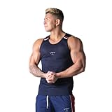 NITRY Tank Top Herren Casual Elastizität Schnelltrocknend Tankshirt Sport Schwitzen Atmungsaktiv Trainingsshirt Gym Jogging Fitness Muskelshirt E-Royal Blue L