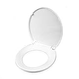 LYLXSF Toilettensitz mit antibakterieller PP-Teller verlangsamt, stumm, extrem widerstandsfähig, Oben montiert, u/v kompatible Form, Toilettendeckel, Toilettensitz, Weiß-43-45 * 37,5 cm