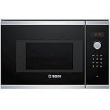 Bosch bel523ms0 eingebaut 20L 800 W schwarz, Edelstahl – Mikrowelle (eingebaut, 20 L, 800 W, Rotation, Berührung, Schwarz, Edelstahl, Knopf)