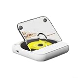 Tragbarer Musikalbum-CD-Player, 2000 mAh, wiederaufladbarer CD-Musik-Player, mit integriertem LCD-Bildschirm, für CD/CD-R/CD-RW/MP3 (13,5 x 13,5 x 22 cm) (weiß)