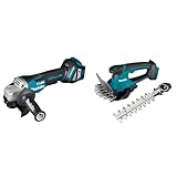 Makita DGA517Z Akku-Winkelschleifer 18 V mit Paddleschalter (ohne Akku, ohne Ladegerät), Bunt & DUM604ZX Akku-Grasschere 18V (ohne Akku, ohne Ladegerät)