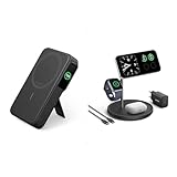 Anker MagGo Qi2-zertifiziertes Power Bank & 3-in-1 15W Kabellose Ladestation - Schwarz