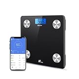 HomeFashion HFitness Körperfettwaage 28x28cm 19x KÖRPERDATEN iOS und Android App Intelligente Digitale Personenwaage Waage Personnen Körperwaage Körpergewichtsmesser BMI Bluetooth