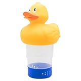 Chlordosierschwimmer, Schwimmende Chlorspender, Karikatur Ente Pool Chlor Floater, Einstellbaren Pool Chlortabletten Halter für 1' und 3' Tabletten, Chlor Dosierer für Große/Kleine Pool Spa Whirlpools