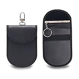NCOALE Autoschlüssel Schutz Keyless, 2 Stück RFID Abschirmung Blocker Schlüsseltasche Keyless Go Schutz Autoschlüssel Hülle Leder Faraday Tasche Schlüsselmäppchen