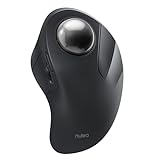 Nulea kabellose ergonomische Trackball-Maus, wiederaufladbar, Bluetooth, 44-mm-Zeigefinger-Trackball, 5 einstellbare DPI, kompatibel mit PC, Laptop, iPad, Mac, Windows, Android