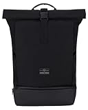 Johnny Urban Rucksack Herren & Damen Schwarz - Allen Large - Rolltop Backpack Groß für Fahrrad, Arbeit, Uni - Laptop Tagesrucksack mit Schuhfach - Wasserabweisend