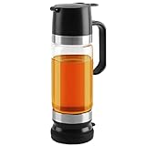 Honigspender Tropffrei Glas,350 ml Sirup Spender,10.65 Oz Tropfsicheres Honigglas mit Griff,Glas Honigpumpe Ideal für Honig Und Sirup, Sojasauce Andere Flüssigkei, Küchenzubehör,Spülmaschinengeignet