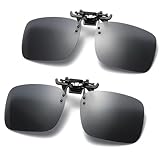 Musivon Sonnenbrillen Aufsatz Brille für Brillenträger - Sonnenbrille Clip für Herren Damen 2 Packungen