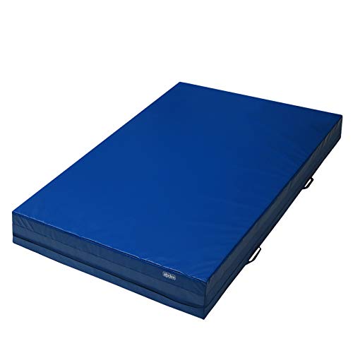 ALPIDEX Weichbodenmatte Matte Turnmatte Fallschutz 200 x 100 x 25 cm mit Anti-Rutschboden und Tragegriffen, Farbe:dunkelblau
