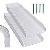 bevog Fallrohr-Spritzschutz, 2 Stück Downspout Extender, Regenrinnen-Downspout Extensions mit 4 Bodennägeln, starker Dachrinnen-Spritzschutz, Umlenker, fixierbar, dekorativer Fallauslaufschutz für