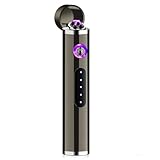 KIPIDA Elektrisches Feuerzeug, wiederaufladbares USB-Feuerzeug, elektrisches Lichtbogen-Feuerzeug mit Leistungsanzeige, Feuerzeug ohne Flamme, Winddicht, tragbar, Geschenk für Herren,