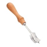 LIGIGWASH Brotmesser mit Gebogenem Edelstahlklinge Komfortabler Buchenholzgriff Scharfes Einschneidewerkzeug für Hausgemachtes Brot Sicherer Teigschneider für Profi und Hobbybäcker