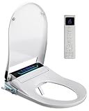Smart Bidet Toilettensitz mit Düse, Japanische Toilette Sitz Beheizbare Klobrille, Dusch WC mit Automatischem Deckel und Aromatherapie, Elektronisches Bidet mit Warmwasser, Trockner und Nachtlicht