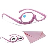 QEEROYO Make Up Schminkbrille, Make up Brille, Lesebrillen Damen Schminkbrille 2.5, Make up Lesebrille Vergrößern, Make-up-Lesehilfe für Frauen, Drehbare Einscheiben-Schminkbrille + Schildpatt