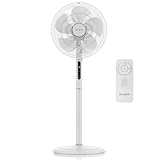 Brandson - DC Standventilator energiesparend ECO - Preisträger 2025 - sehr leise - mit Fernbedienung - Brushless Silent Motor - Oszilation 80° - Ventilator Timer – 12 Stufen