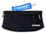 DORNNA Skinny W1 - Laufgürtel mit Trinkflasche 250ml, Startnummerngurt, Trinkgürtel für Männer und Frauen, Running Belt. (M-L)