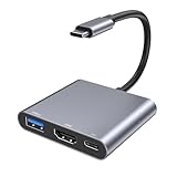USB C HDMI Adapter, USB-C Digital AV Multiport Hub mit 4K HDMI, USB 3.0 & 100W PD, Typ C auf Hdmi Adapter für MacBook Pro/Air, iPad Pro/Air, Samsung, Surface, HP