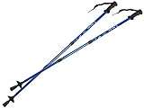 Eurobatt Nordic Walking Stöcke Stock Set 2 Stücke Paar Trekking Wander Länge 65-135cm Farbvarianten Walkingstöcke Anti-Shock Dämpfungssystem (Blau)