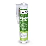 Hausa Construction Klebstoff HK2000 Styroporkleber Starke Anfangshaftung, Weiße und Elastische Fuge, Lösemittelfrei, Überstreichbar, Geruchsneutral, alterungs- und UV-beständig, extra stark, 310ml