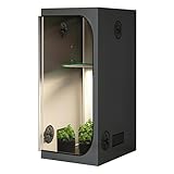 Growzelt-Set, Indoor-Growroom, Pflanzenanbau, Gewächshaus-Growbox aus Oxford-Stoff, abgedunkeltes Anbauzelt, für Pflanzen, Blumen, Früchte, 40 * 40 * 120 cm/15,7 * 15,7 * 47,2 Zoll