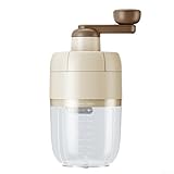 Springwillfly Home Ice Crusher Maschine, tragbarer Slushie-Maker mit lebensmittelechten Materialien, manueller Smoothie-Mixer für Sommergetränke, 1000 ml Fassungsvermögen (beige)